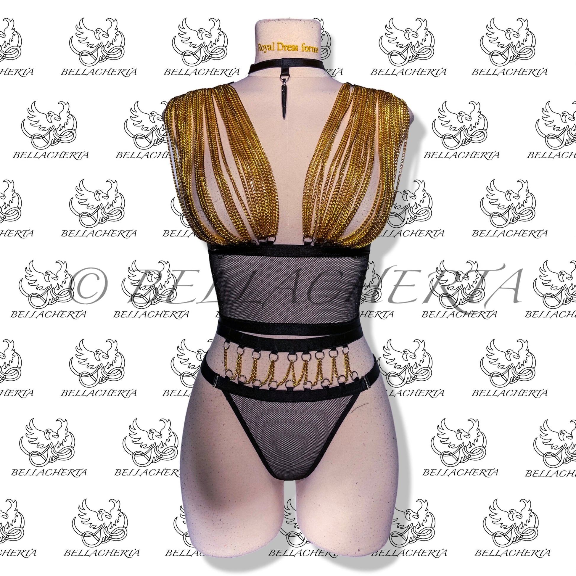 Chainlink Top with Matching Choker, Thong and Thigh Garter