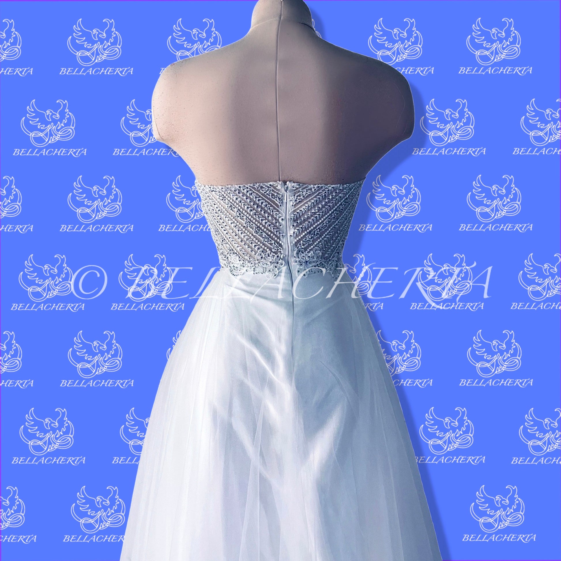 Long White Rhinestone Sequined Dress