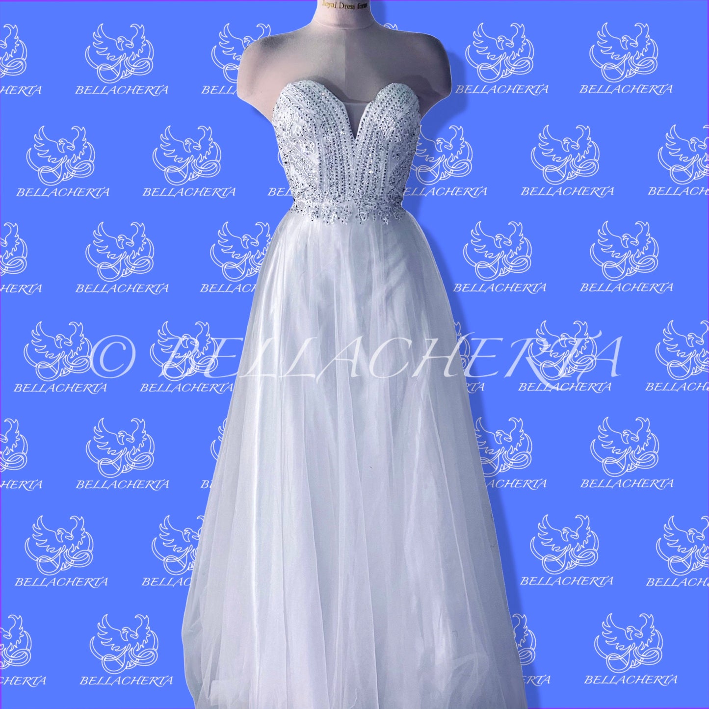 Long White Rhinestone Sequined Dress