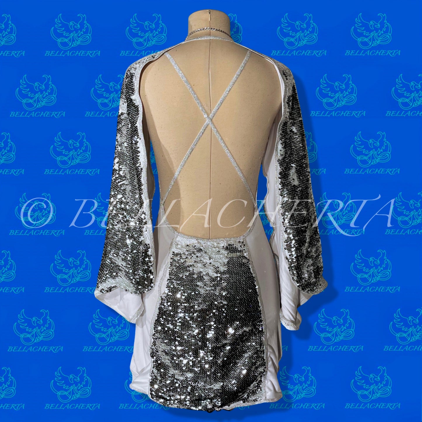 Sequin Mini Dress With Cape-shaped Sleeves