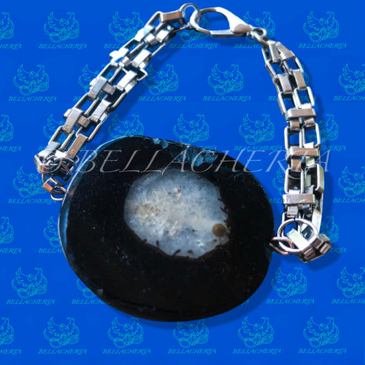 Black Agate Slice Bracelet