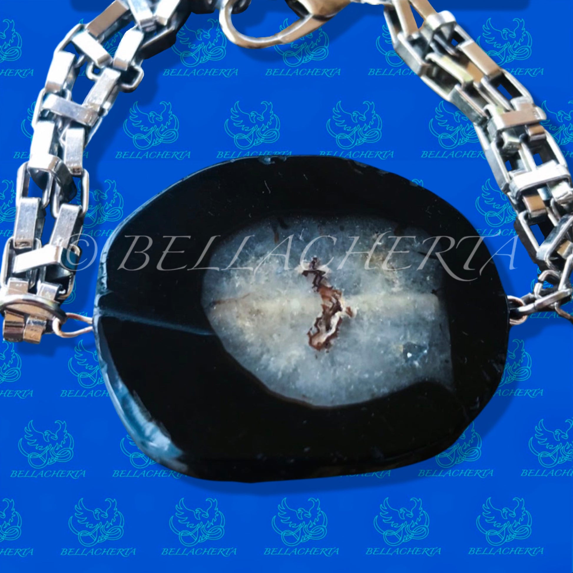 Black Agate Slice Bracelet