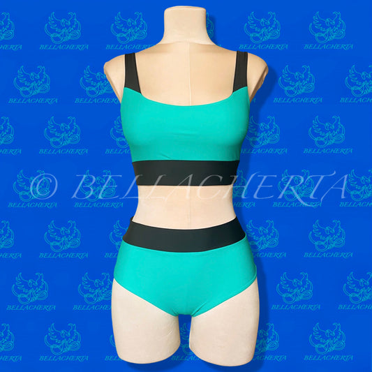 Contrasting Colors High-Waisted Panties and Top