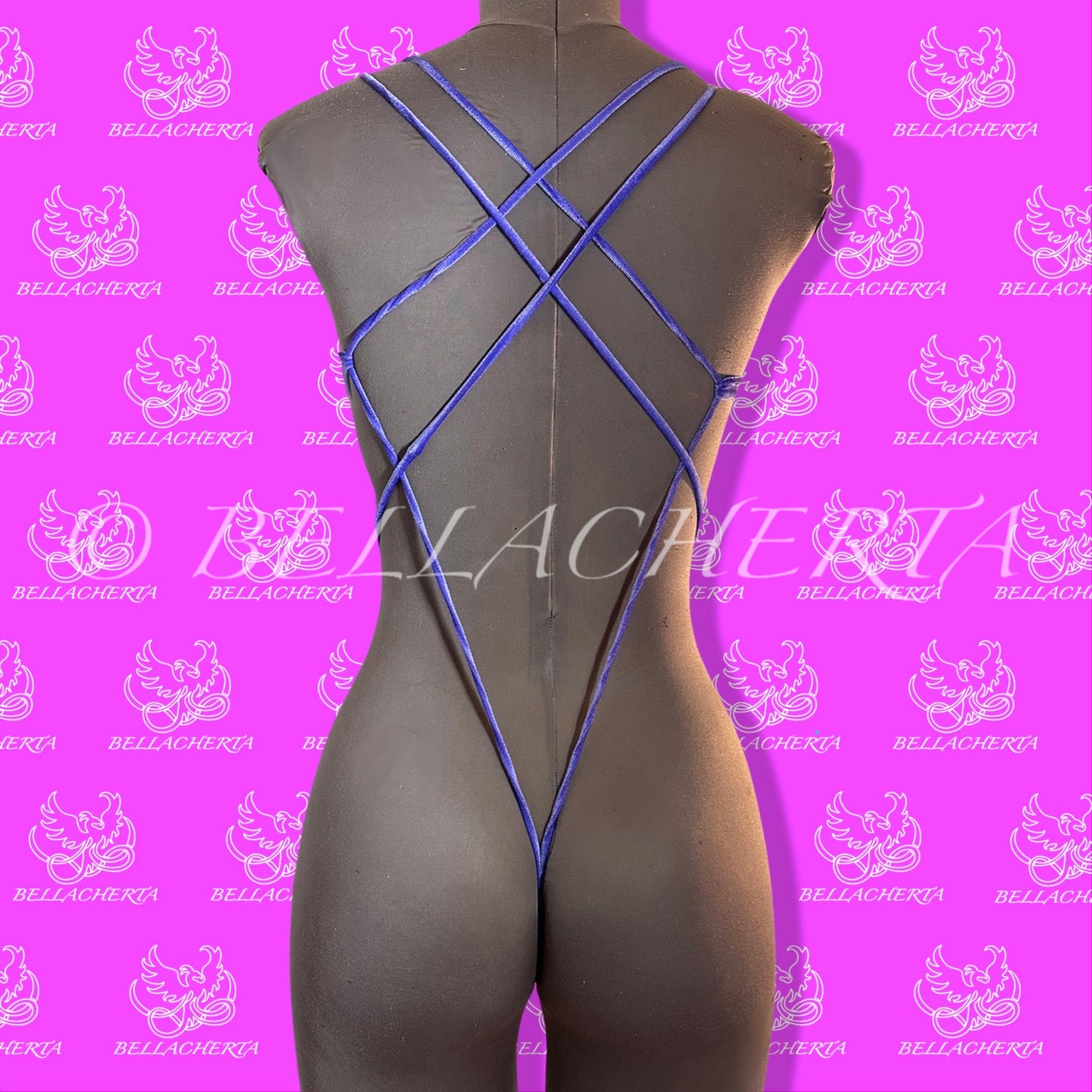 Extreme Bare Back One-piece Swimsuit, G-string T-String bottom, exotic dancewear