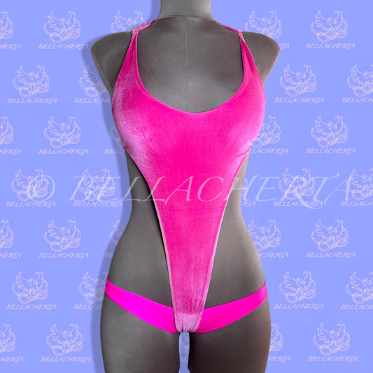 Sexy Bare Back One-piece Swimsuit, G-string T-String bottom, exotic dancewear