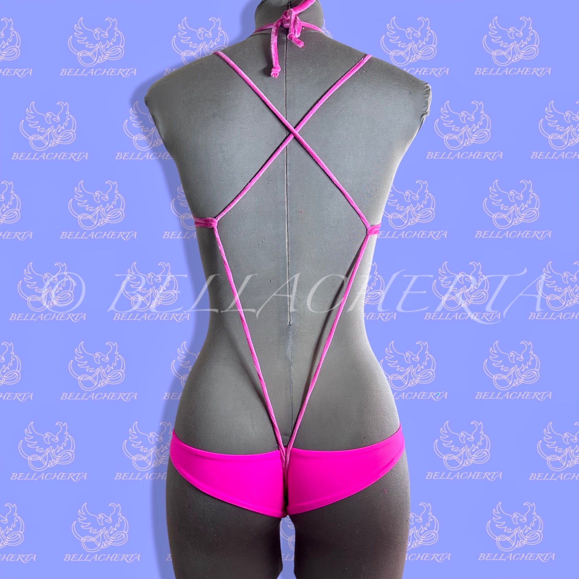 Sexy Bare Back One-piece Swimsuit, G-string T-String bottom, exotic dancewear